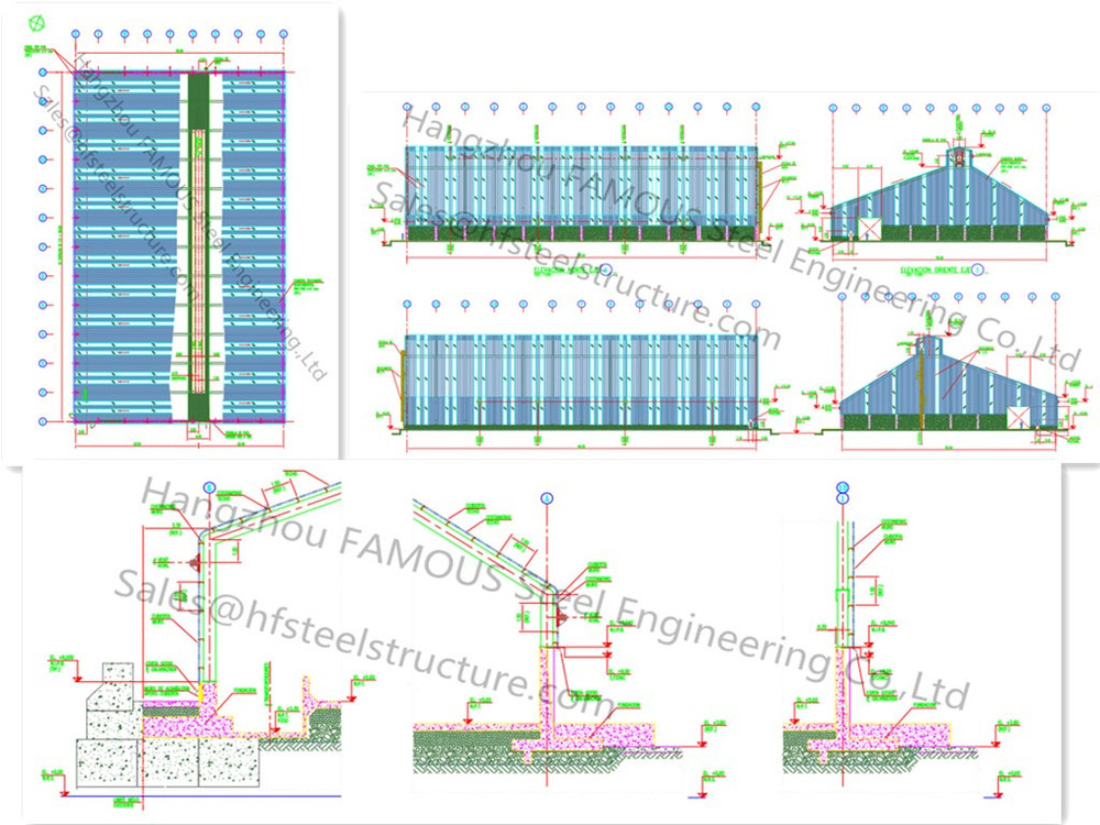 Progettazioni strutturali d'acciaio di ingegneria civile dell'officina per i montaggi